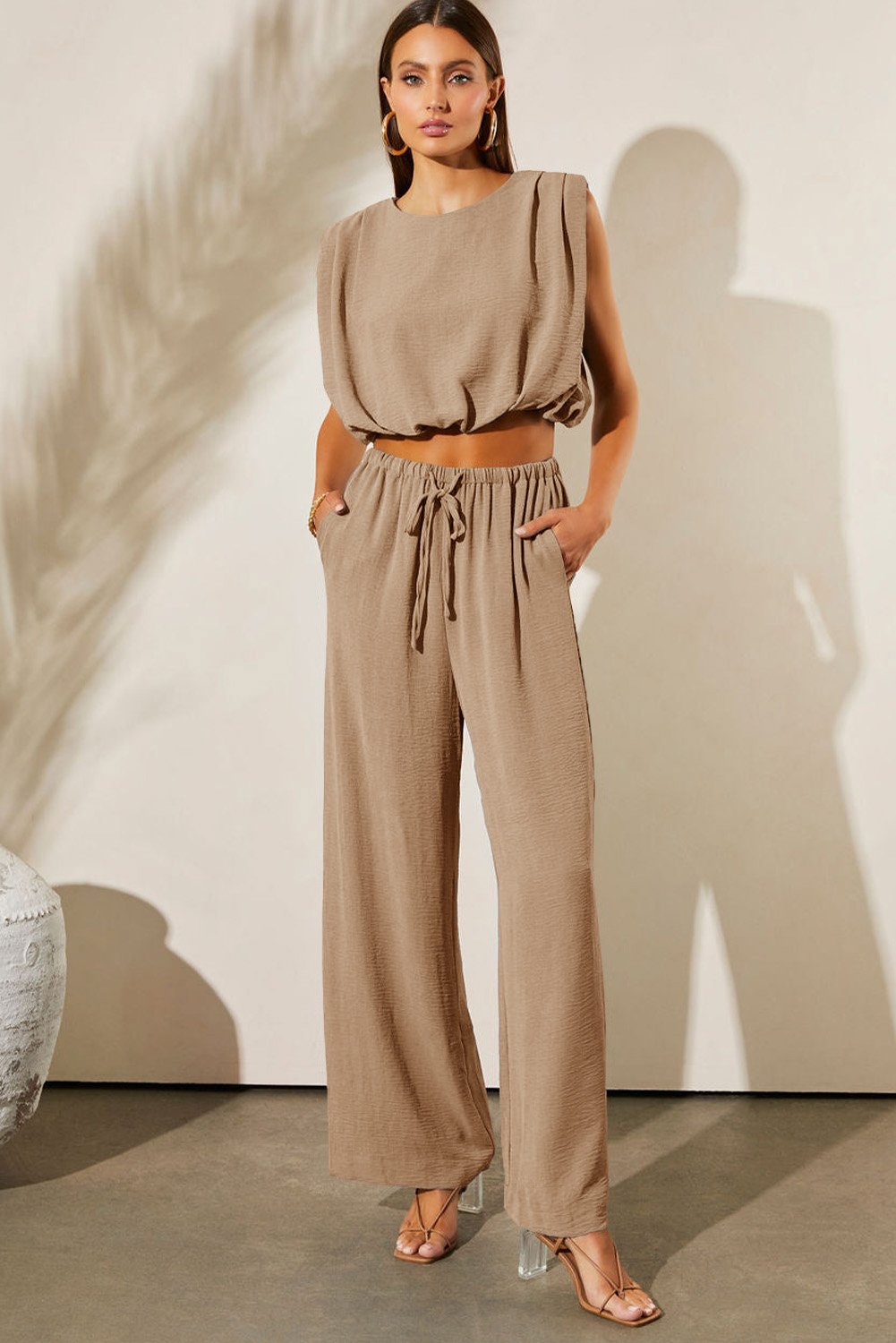 96165801-8eb2b43c3f6a5e31.jpg pale khaki solid color keyhole puffy tank drawstring loose pants 2pcs outfit