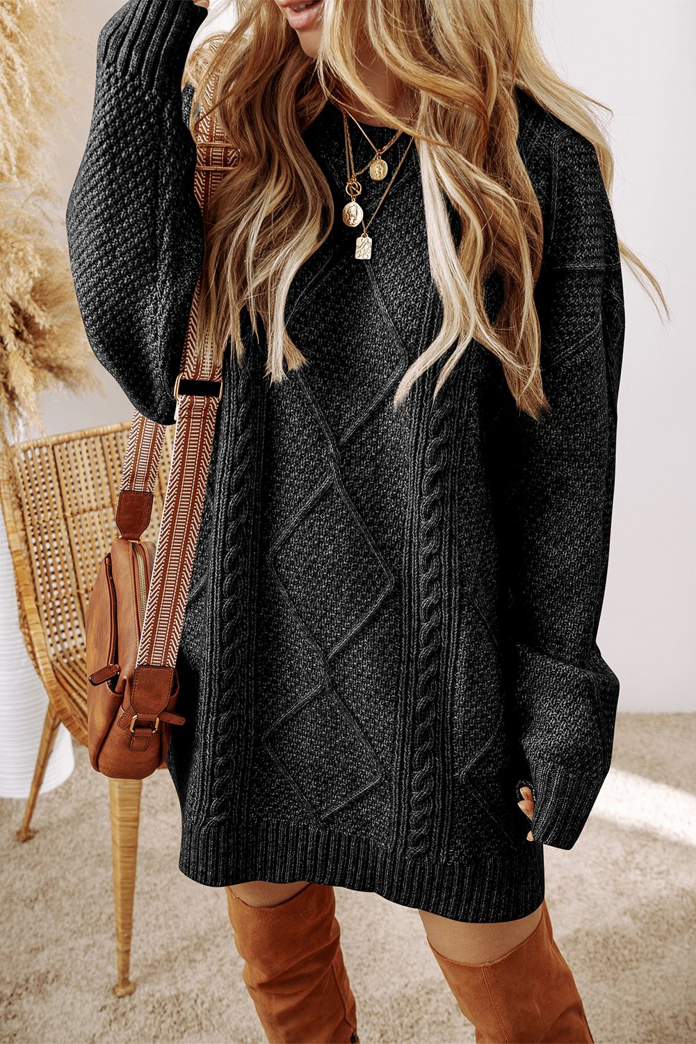 94300962-d9968c0011d33ee7.jpg parchment cable knit drop shoulder loose fit sweater dress