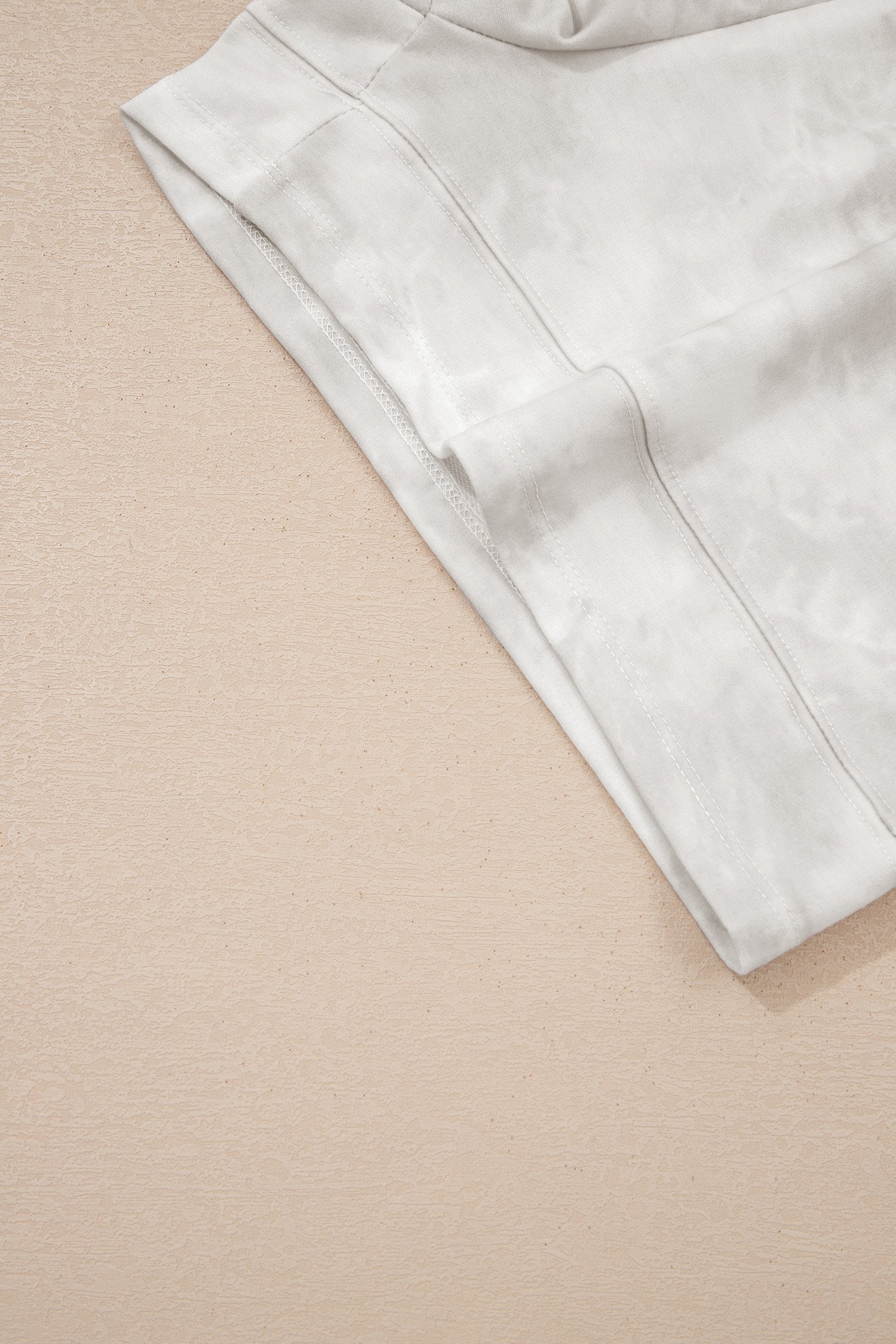 96609877-e614e2eb030aeb13.jpg beige vintage tie dye bracelet sleeve drawstring elastic waist 2pcs short set