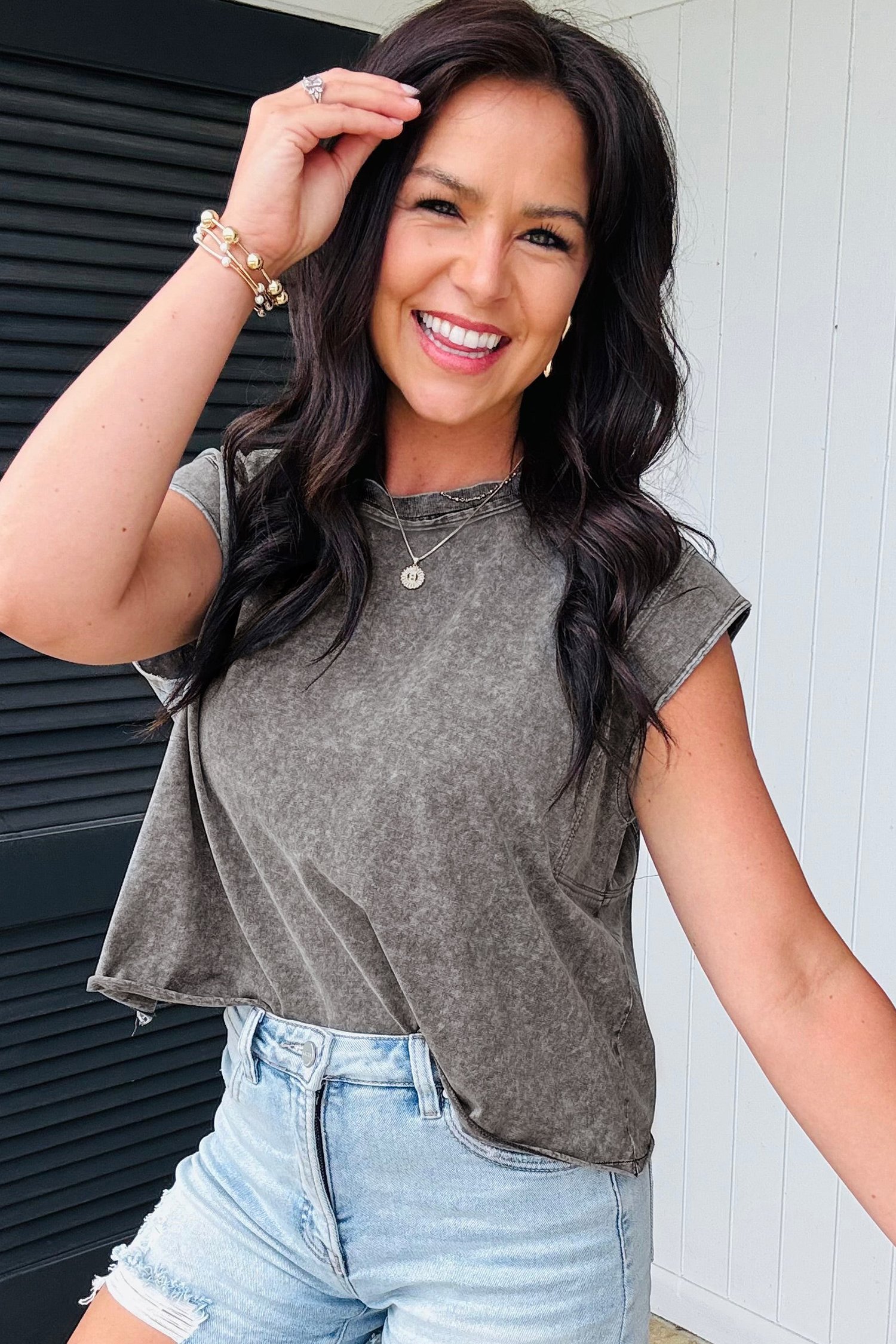 95246940-e8f38c10f6c63a50.jpg Medium Grey Mineral Wash Boxy Fit Cotton Tank Top - Image 2