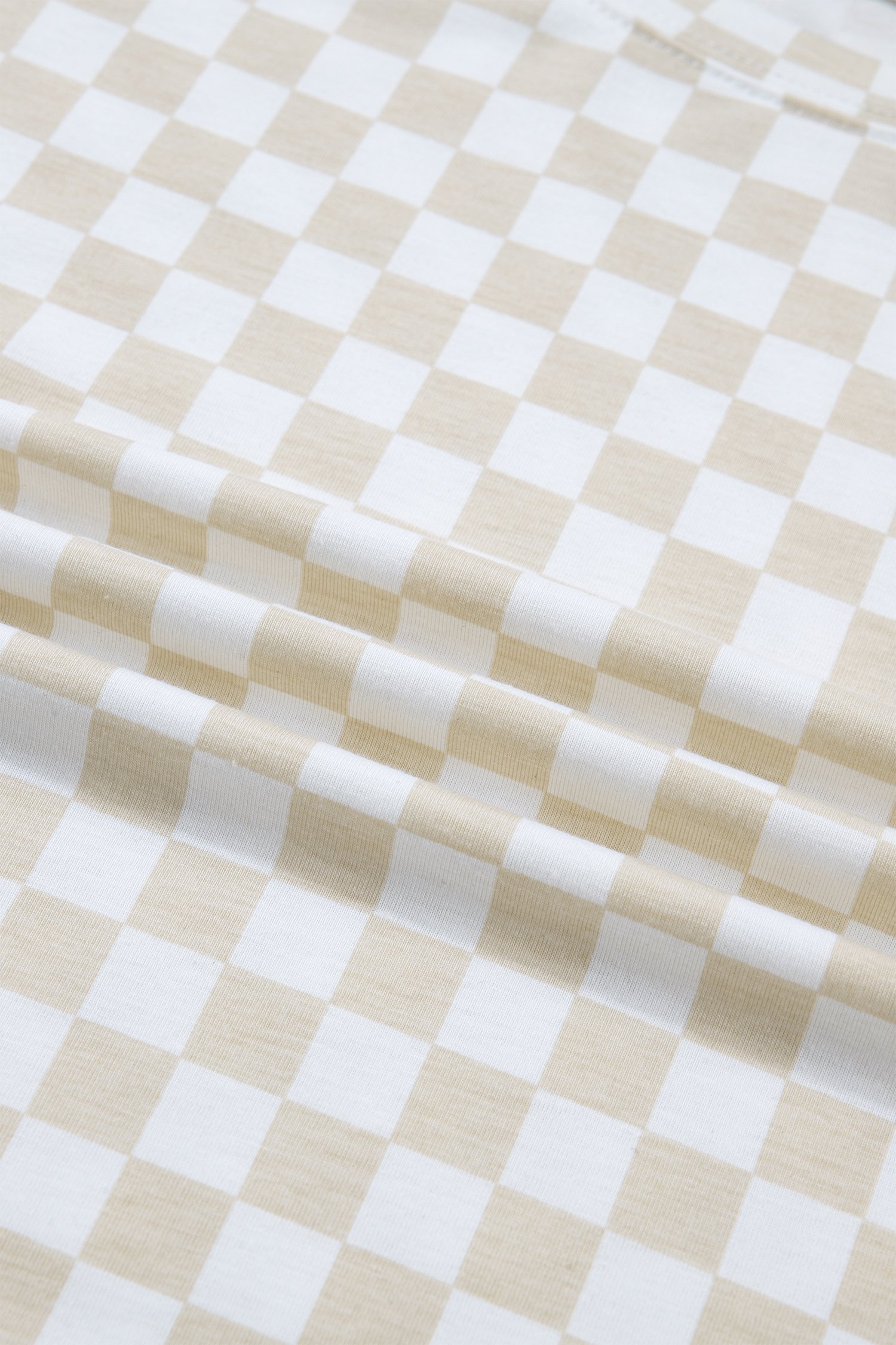 95228903-f59e34b9e0465530.jpg Khaki Checkered Print Half Sleeve Tee 2pcs Lounge Pant Set - Image 6