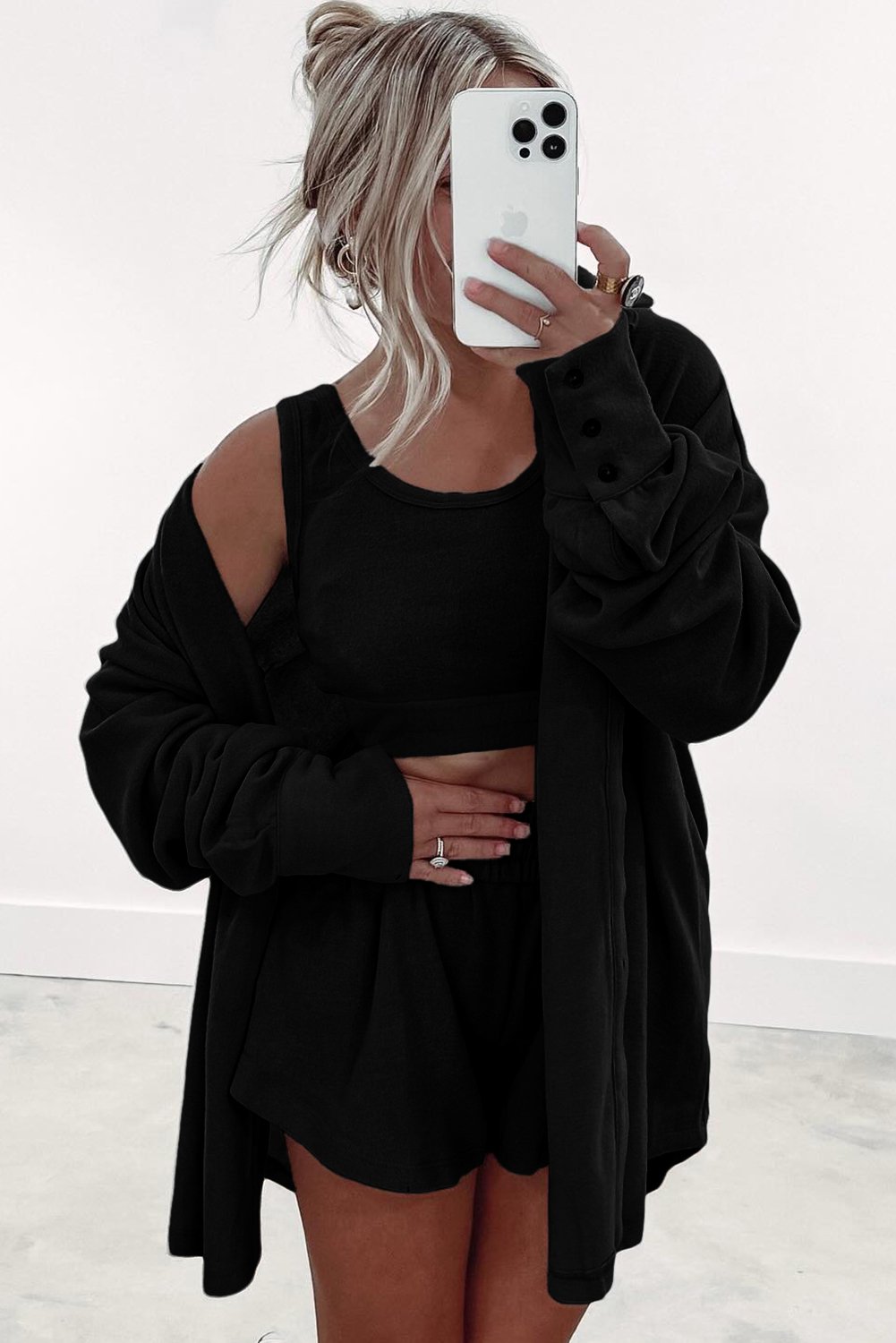 95827906-f756ff8bdc9ef25e.jpg black 3 pcs crop tank top shorts with cardigan lounge set