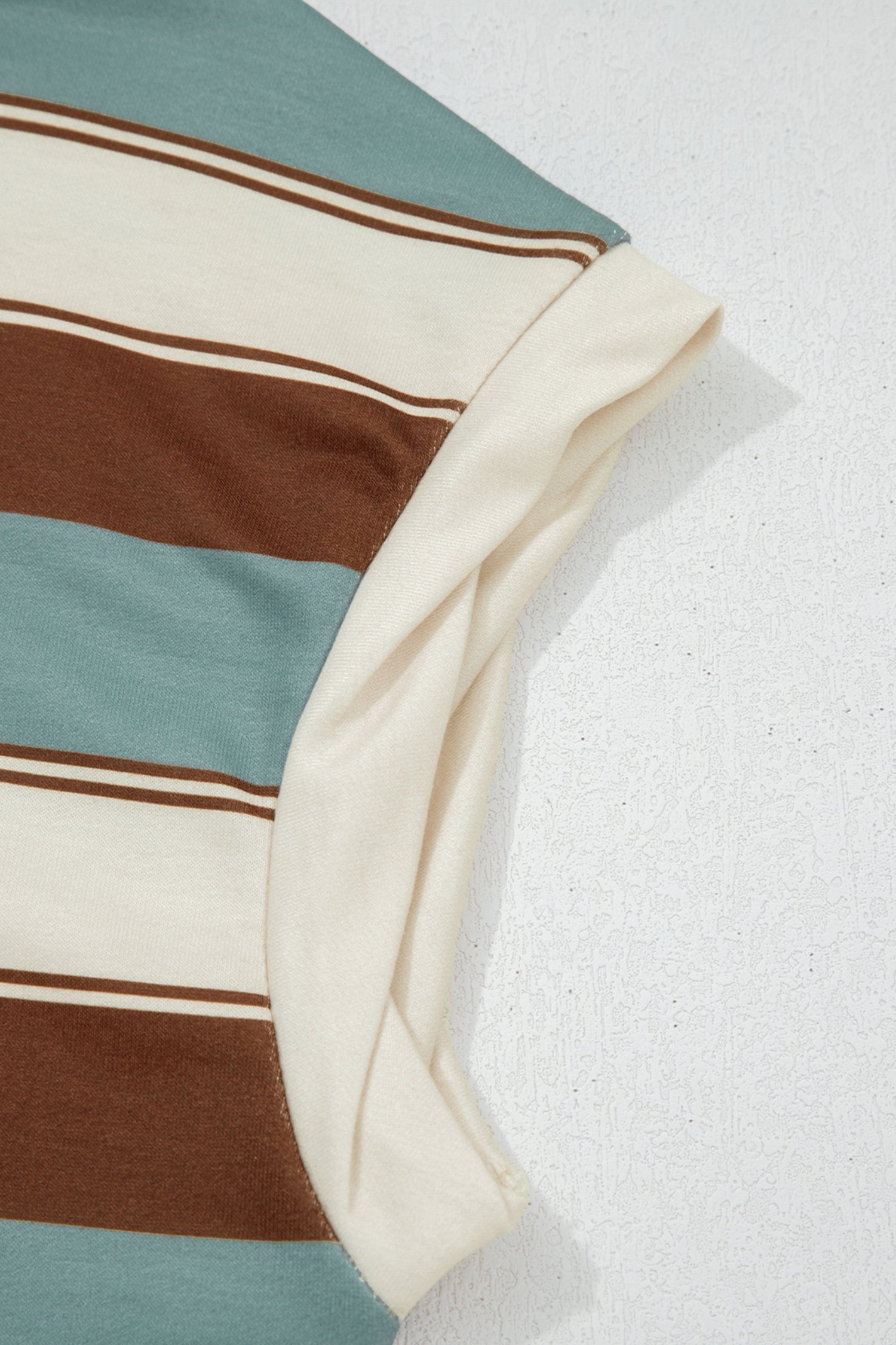 96610368-6ef2c7b8f9d2118f.jpg white stripe button polo collar tee drawstring elastic waist patchwork 2pcs short set