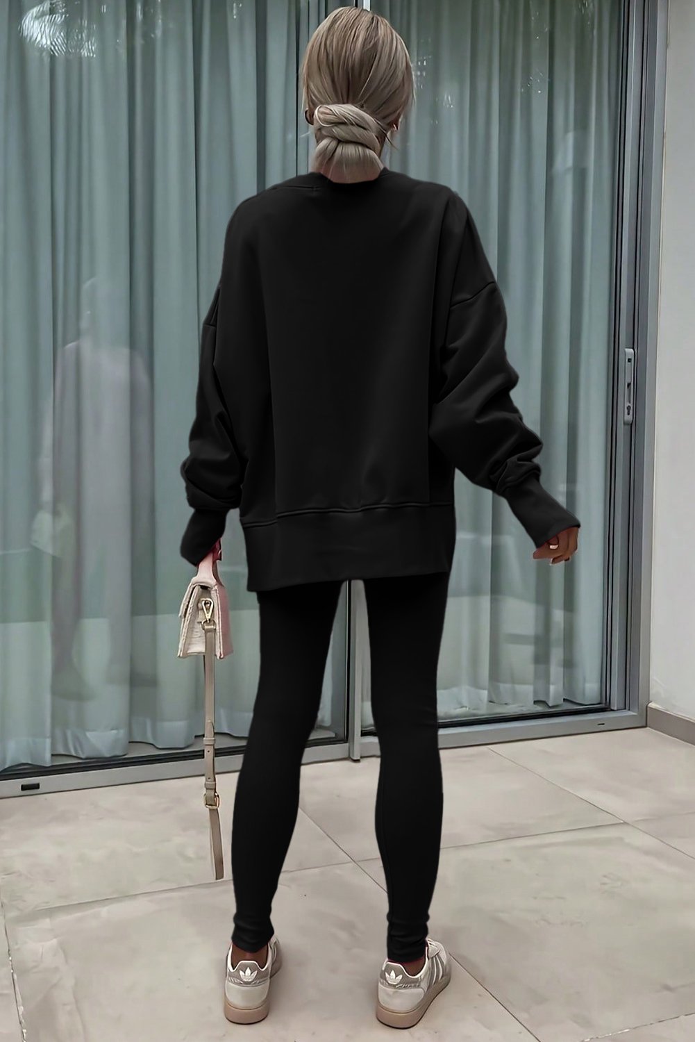 97029838-983655457541ae5f.jpg black solid color oversize slit sweatshirt ribbed leggings 2pcs set
