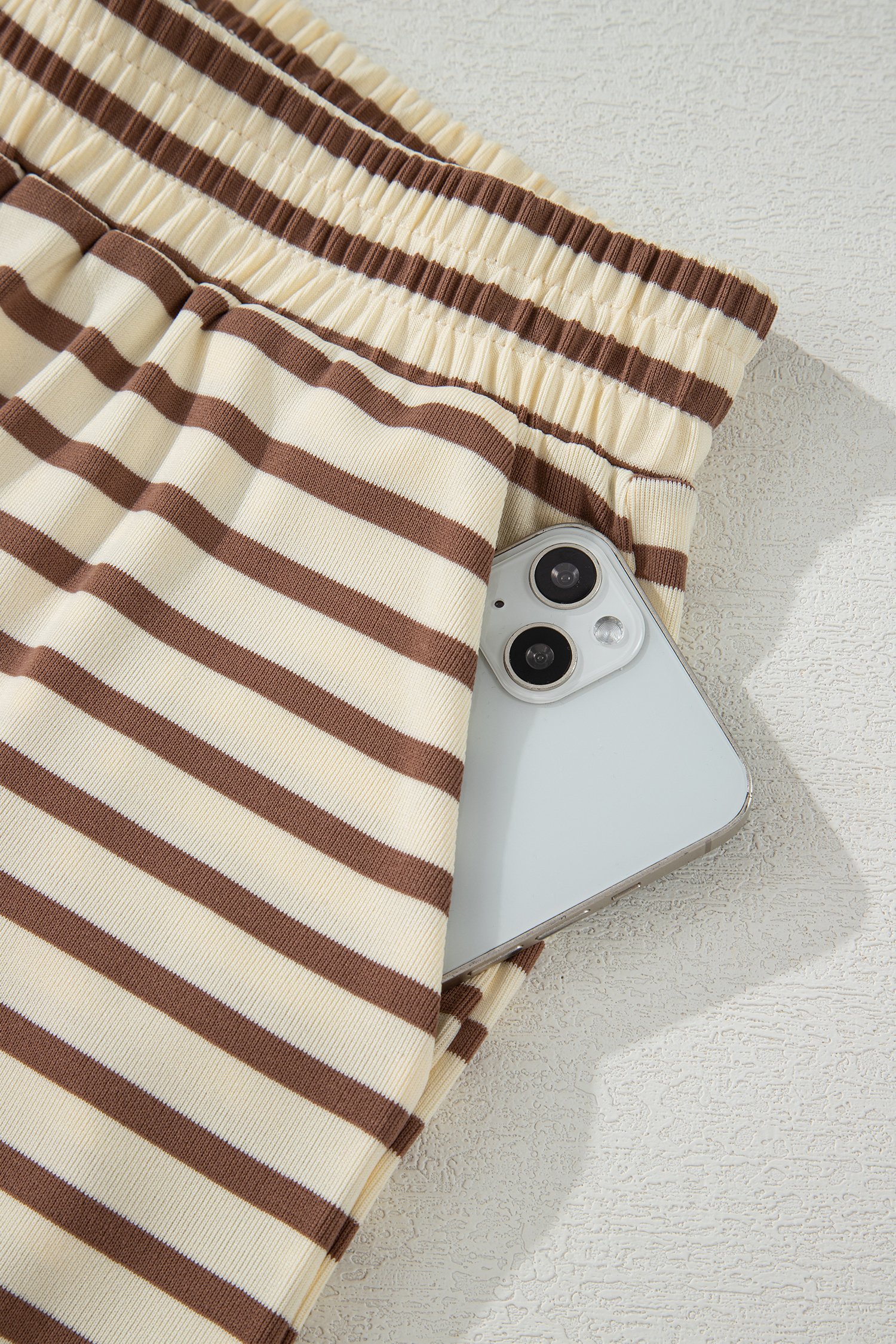 97527005-b1e667476445d922.jpg brown stripe half buttons top and shorts set