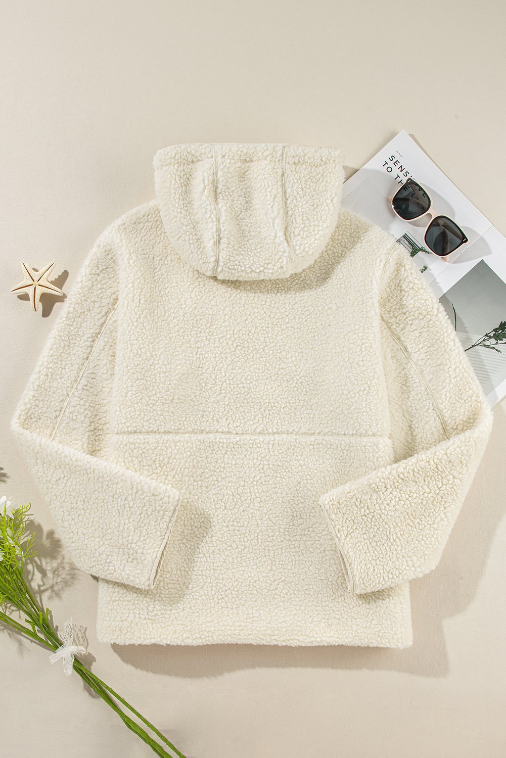 103443615-140219db55692206.jpg pale khaki fleece zip up drawstring hooded pocketed jacket