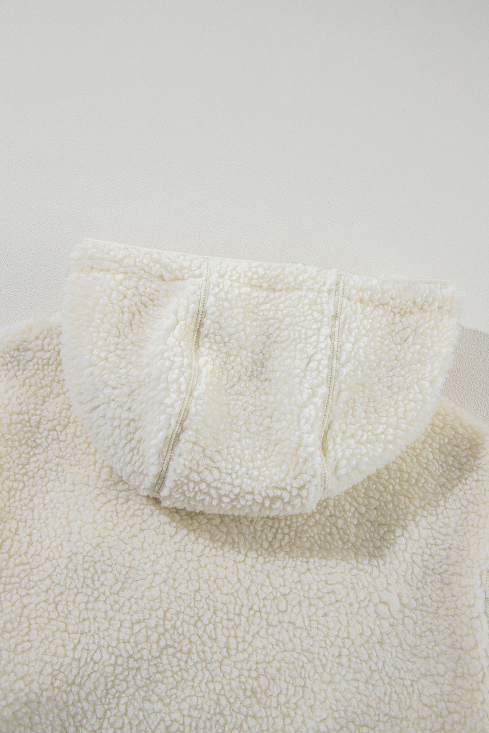 103443616-1a2f1294dd276ccd.jpg pale khaki fleece zip up drawstring hooded pocketed jacket